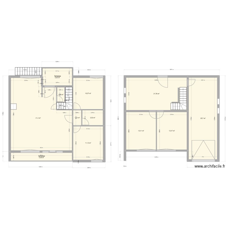 maman 3. Plan de 13 pièces et 155 m2
