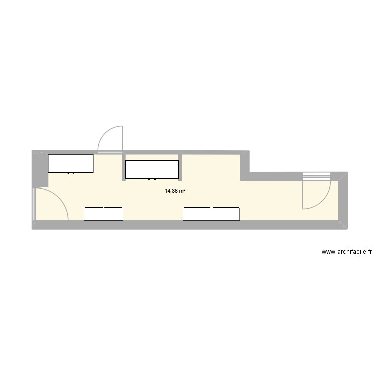 Couloir. Plan de 1 pièce et 15 m2