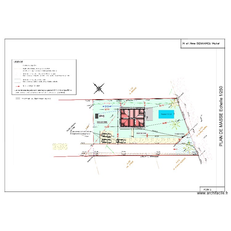 PLAN DE MASSE AVEC PISCINE. Plan de 0 pièce et 0 m2