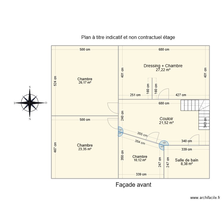 phil étage. Plan de 6 pièces et 117 m2