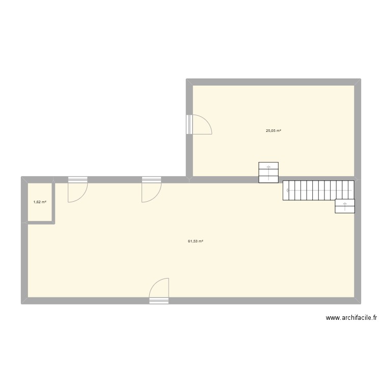 après. Plan de 3 pièces et 88 m2