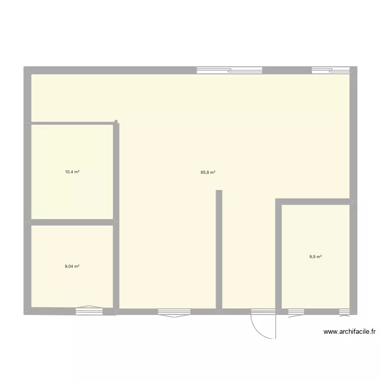 REZ DE CHAUSSEE. Plan de 4  et 95 m²