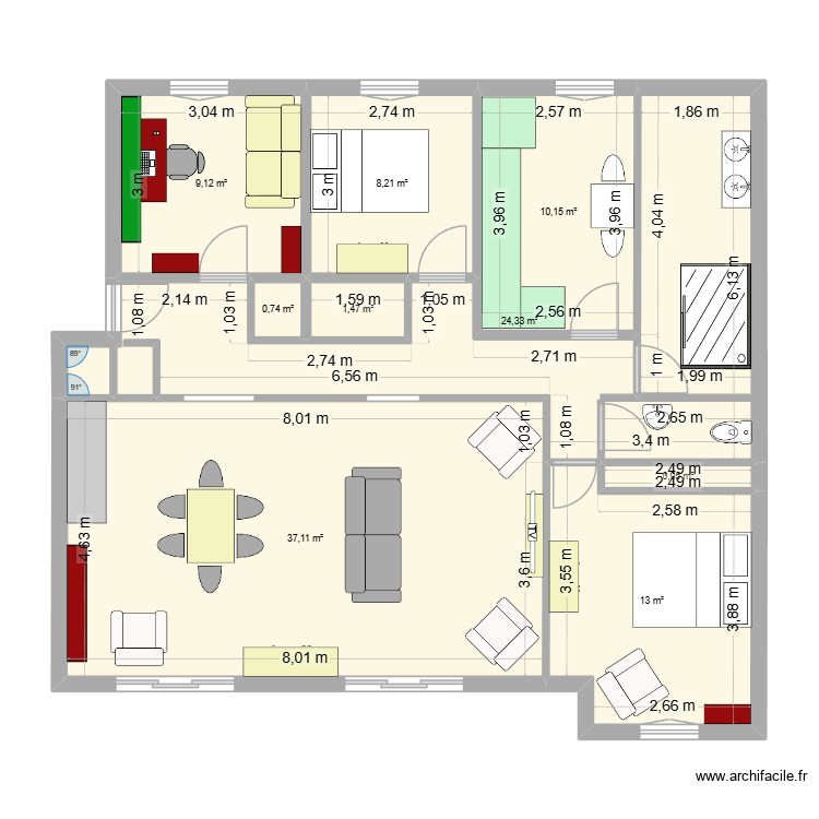 appart DELZONS. Plan de 0 pièce et 0 m2