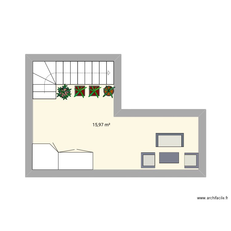 2011. Plan de 1 pièce et 16 m2