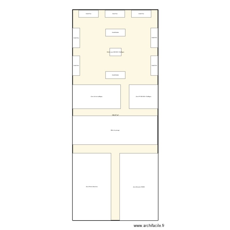 Implantation SS ENS + Outillages 1. Plan de 1 pièce et 195 m2