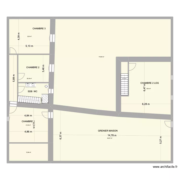St VIVIEN 2 etage chat etage. Plan de 8 et 329 m² St VIVIEN 2 etage chat etage. Plan de 8 et 329 m²