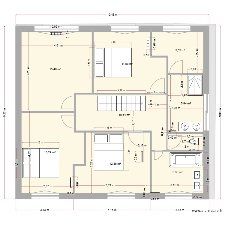 blg15 ok. Plan de 13 pièces et 165 m2
