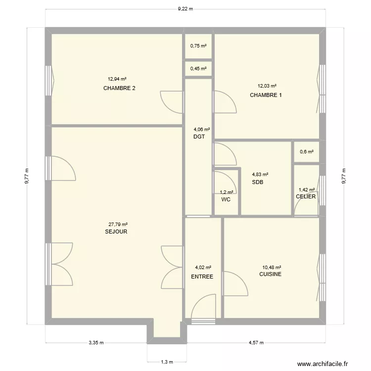MOREILLON. Plan de 12  et 81 m²