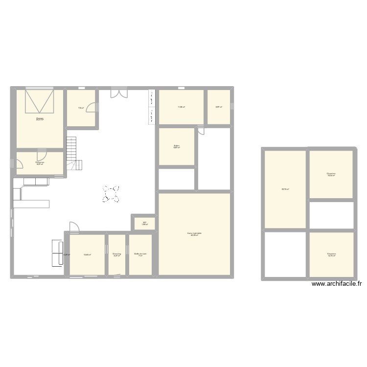 Projet rez de chauss&eacute;e. Plan de 0 pièce et 0 m2