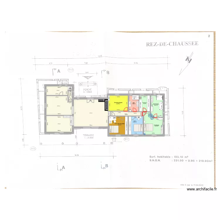 CRUYES - SDB dans Ch 4_WC supprimé V2. Plan de 13 Pièces et 196 m² CRUYES - SDB dans Ch 4_WC supprimé V2. Plan de 13 Pièces et 196 m²