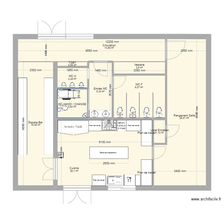 plan cuisine_salle. Plan de 0 pièce et 0 m2