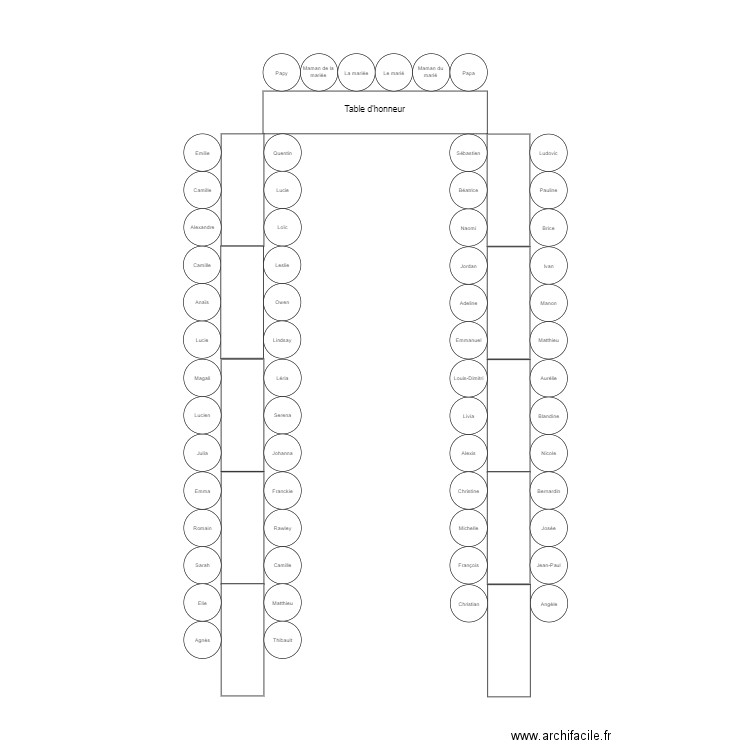 PLAN DE TABLE MARIAGE. Plan de 0 pièce et 0 m2