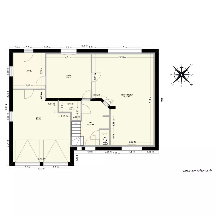 Plan Rdc brut. Plan de 