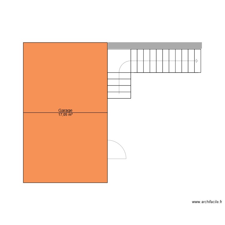 Garage. Plan de 1 pièce et 17 m2