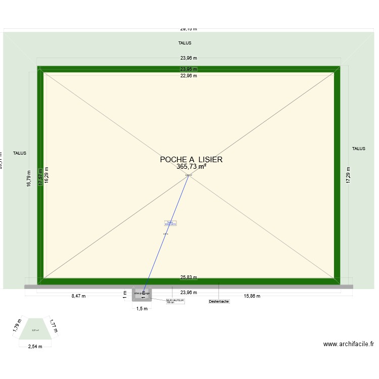 plan poche a lisier. Plan de 4 pièces et 743 m2