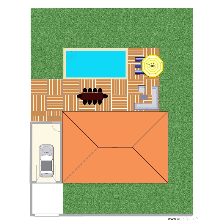 Benjamin. Plan de 2 pièces et 126 m2