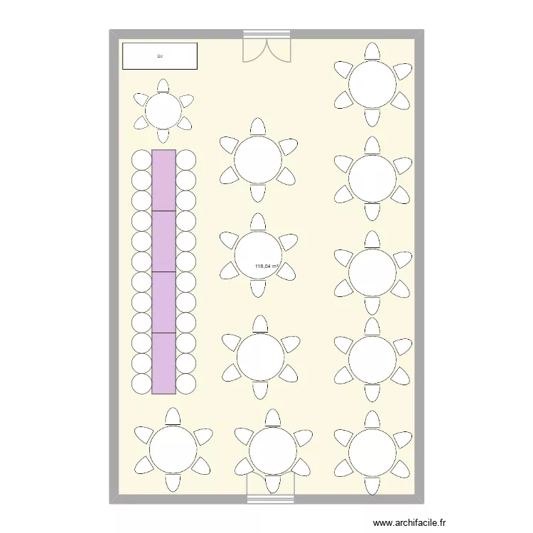 Plan de table 060626. Plan de 1  et 118 m²