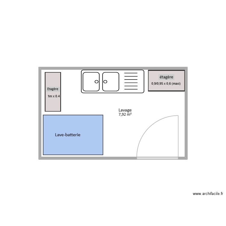 Romain Loreau actuel. Plan de 1 pièce et 8 m2