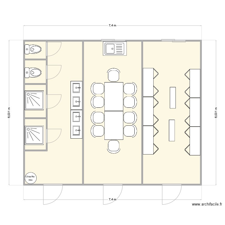 CALADE CHANTIER FRANCHEVILLE. Plan de 7 pièces et 42 m2