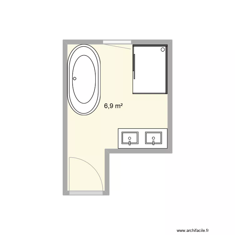 Salle de bain. Plan de 1 et 7 m² Salle de bain. Plan de 1 et 7 m²