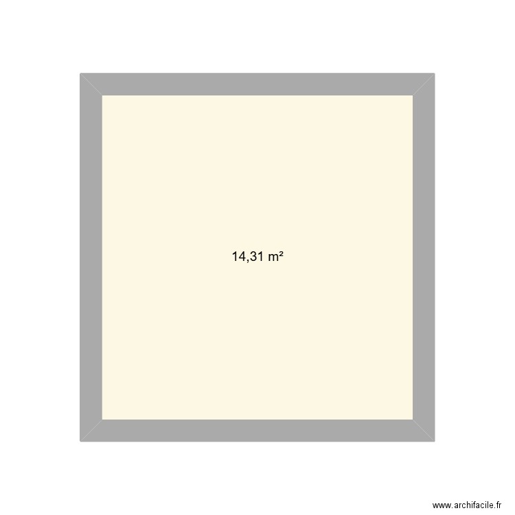 cuisine. Plan de 1 pièce et 14 m2