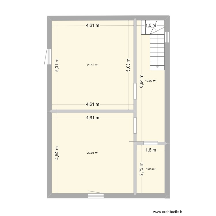 Monchecourt 1 ière ét. Plan de 4 pièces et 59 m2