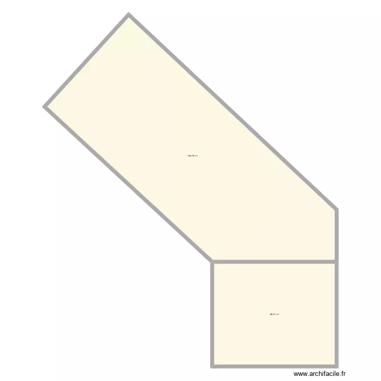 rocon. Plan de 2  et 218 m²