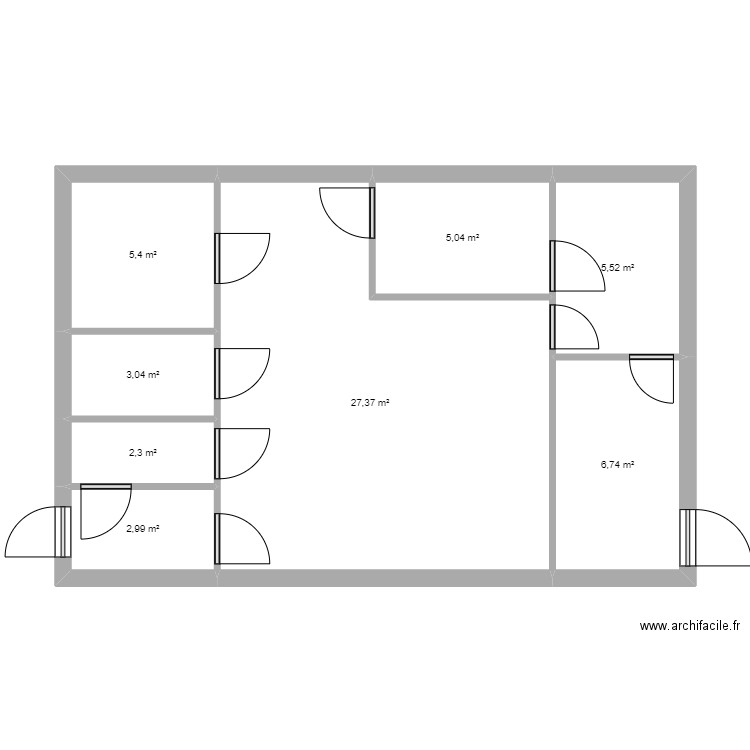 plan al 1 . Plan de 8 pièces et 58 m2