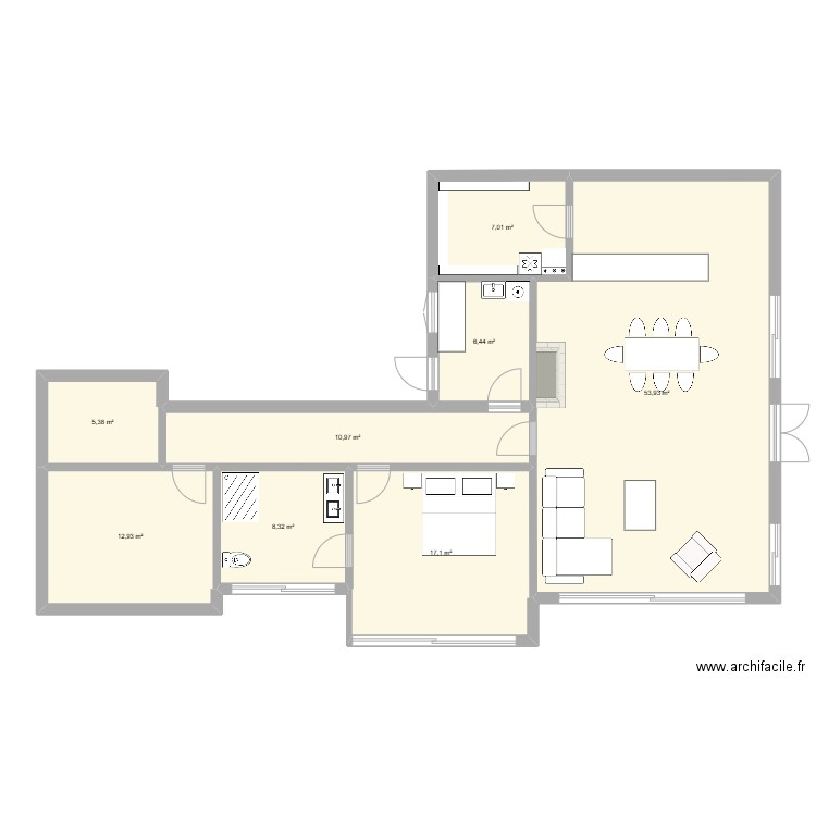 Leychert 1. Plan de 8 pièces et 122 m2