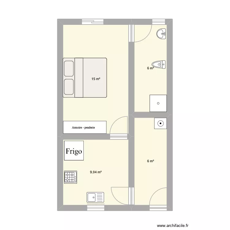 STUDIO DEMO. Plan de 4  et 36 m²