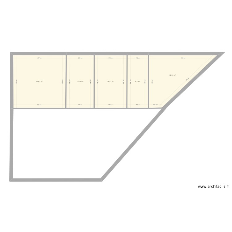 Jouy R+1 173m². Plan de 5 pièces et 78 m2