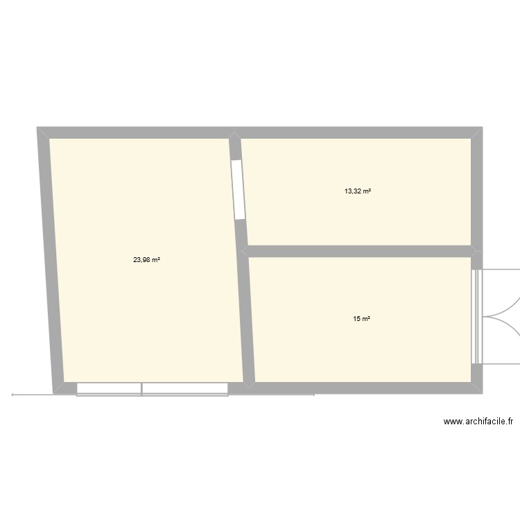 garage_etabli. Plan de 3 pièces et 52 m2