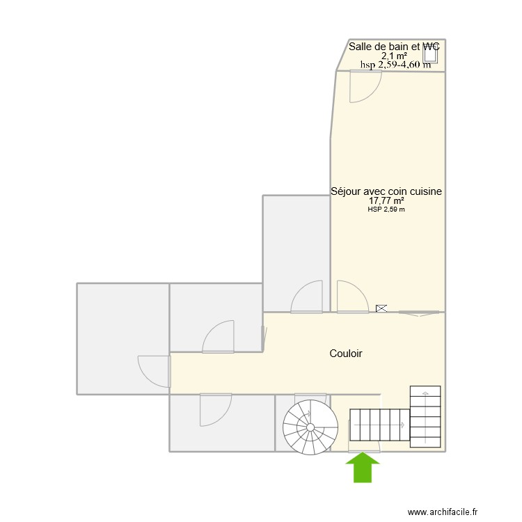FGEDTIUN. Plan de 9 pièces et 58 m2