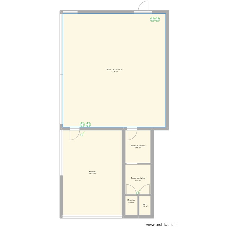 projet bts. Plan de 6 pièces et 125 m2