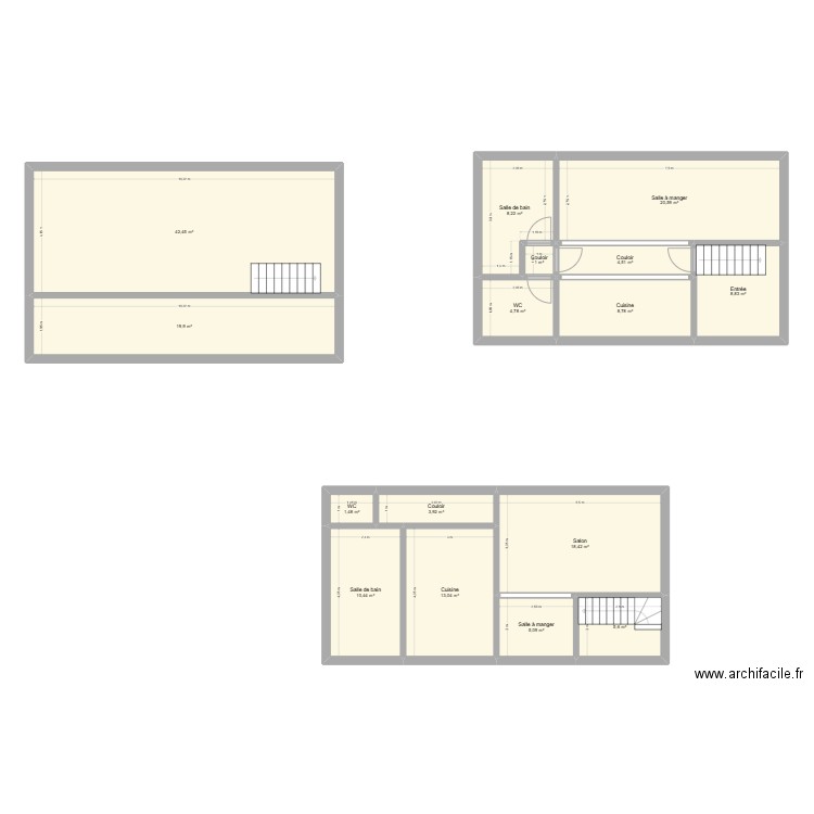 -1-. Plan de 16 pièces et 177 m2