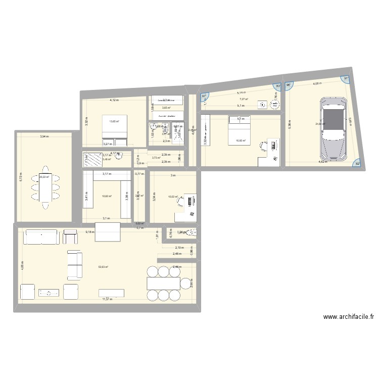 CHARLY JUIN 25 V2. Plan de 16 pièces et 177 m2