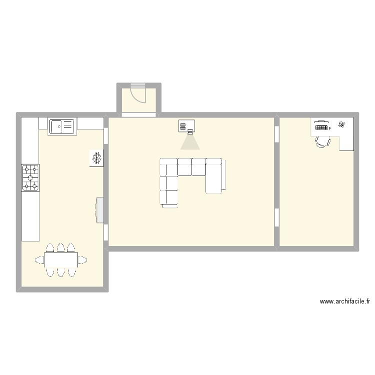 1er etage. Plan de 4 pièces et 131 m2