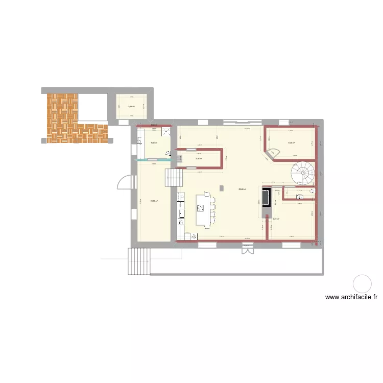 Bordeleix v12. Plan de 21 pièces et 400 m²