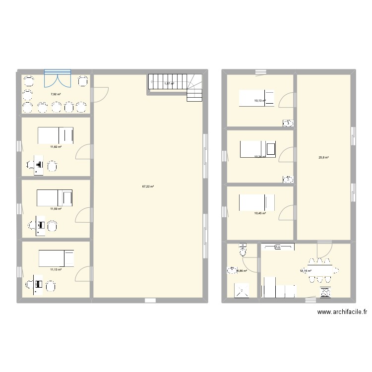 cab. Plan de 0 pièce et 0 m2