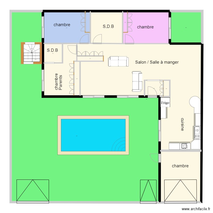 plan villebon 116m2 nouv amenagé ok pour ali. Plan de 13 pièces et 301 m2