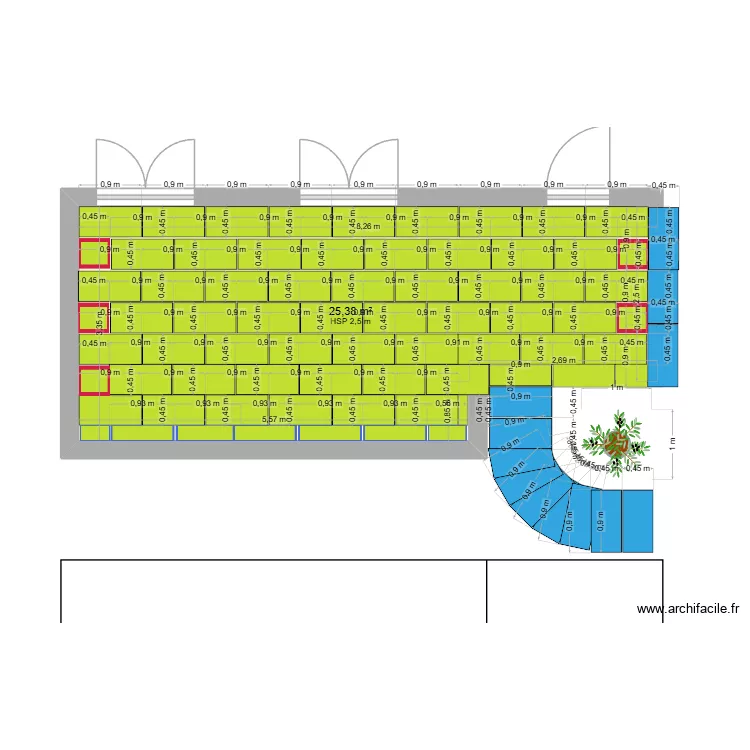 Terrasse ils grands. Plan de 1 et 25 m² Terrasse ils grands. Plan de 1 et 25 m²