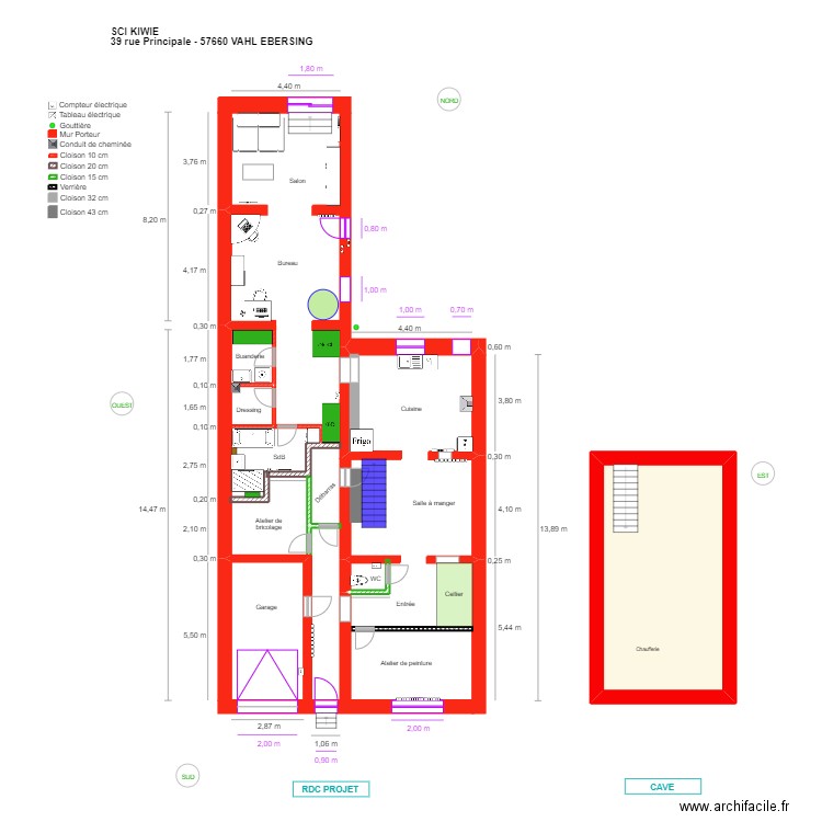 V-E_RDC_projet_chaufferie dans cave. Plan de 0 pièce et 0 m2