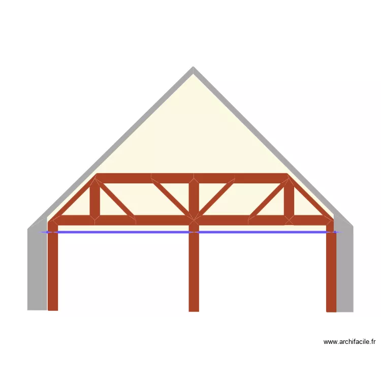 charpente interne. Plan de 11  et 13 m²
