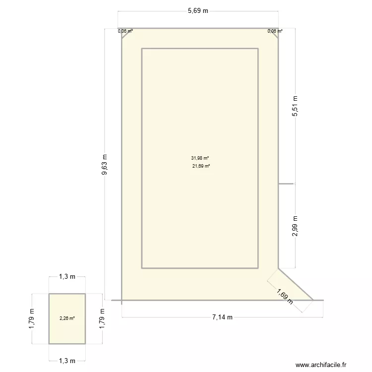 Spement Llupia tour de piscine. Plan de 5  et 88 m²