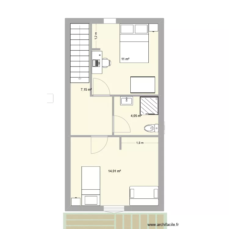 Appartement Hauteville v3. Plan de 
