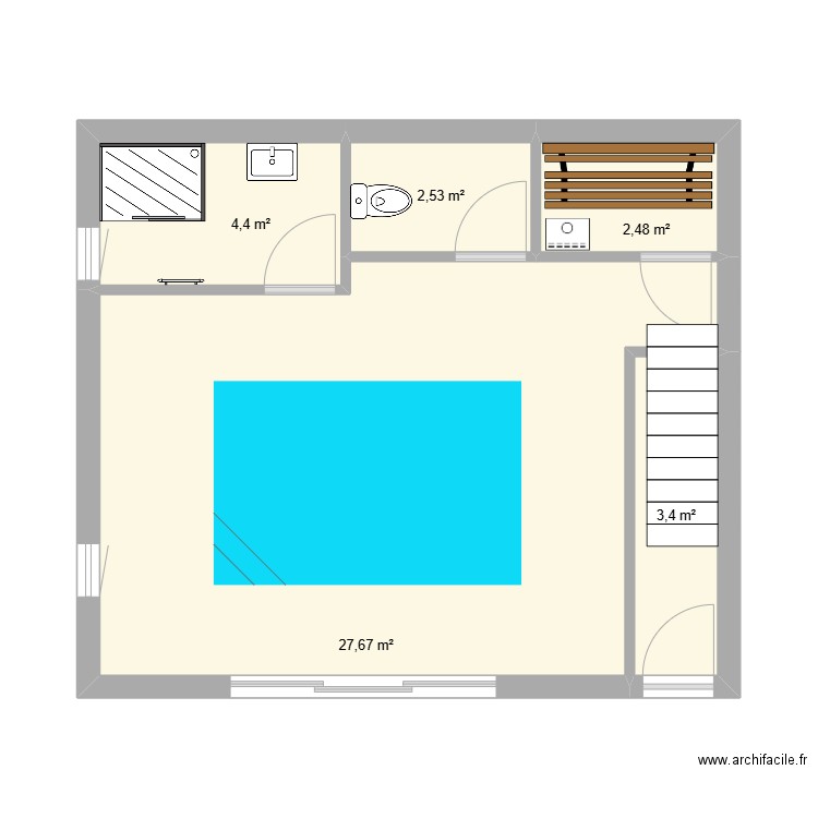 Gite 2 - Atelier R0b. Plan de 5 pièces et 40 m2