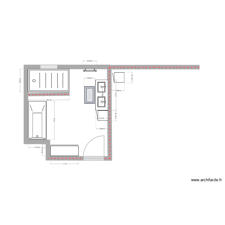 SDB. Plan de 0 pièce et 0 m2