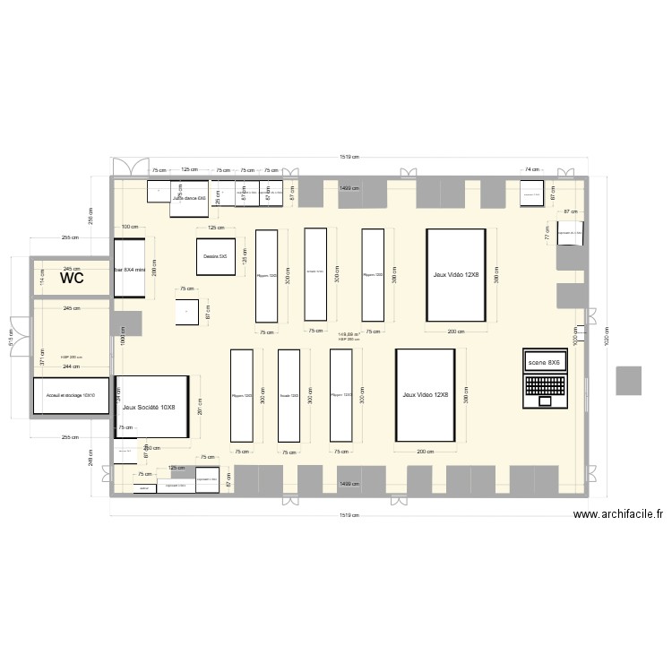 RGV parc expo. Plan de 3 pièces et 162 m2