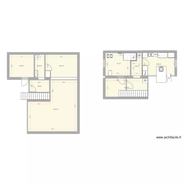 arrière cuisine. Plan de 8 et 56 m² arrière cuisine. Plan de 8 et 56 m²