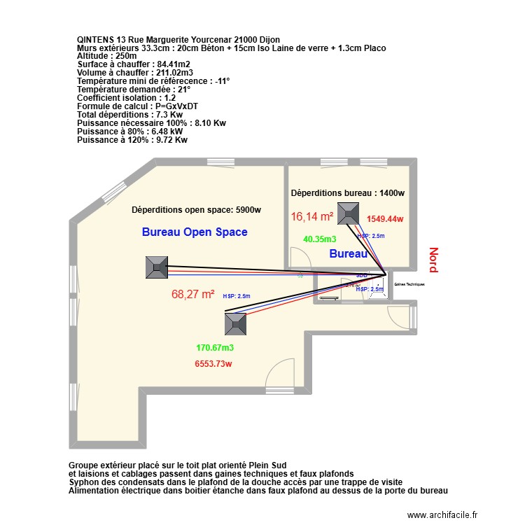 QINTENS. Plan de 3 pièces et 87 m2